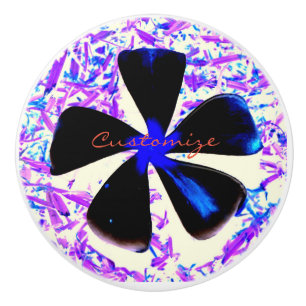 Bouton De Porte En Céramique Fleur de roue à 5 pétales Thunder_Cove