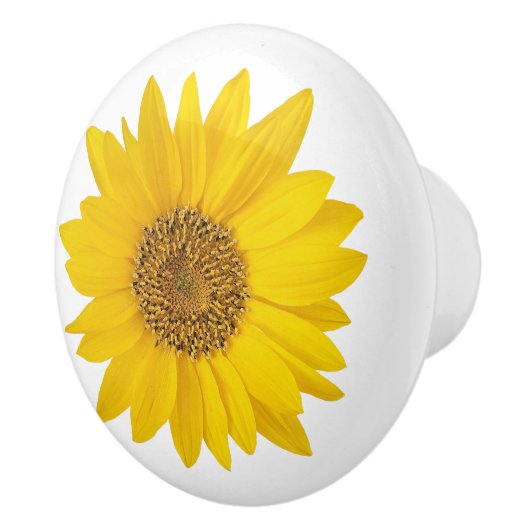 Bouton De Porte En Céramique Fleur de tournesol jaune brillant (Droite)