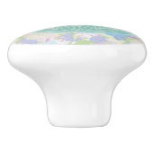 Bouton De Porte En Céramique fleur de vie verte, (Côté)