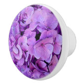 Bouton De Porte En Céramique Fleur d'Hydrangée violette (Droite)