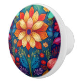 Bouton De Porte En Céramique Fleur folk (Droite)