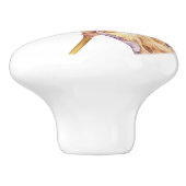 Bouton De Porte En Céramique Fleur Iris d'or violet (Côté)