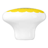 Bouton De Porte En Céramique Fleur moderne jaune et gris (Côté)