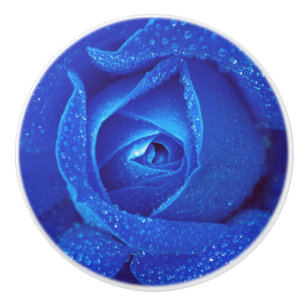 Bouton De Porte En Céramique Fleur rose bleu élégant