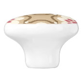 Bouton De Porte En Céramique Fleur rose et beige (Côté)