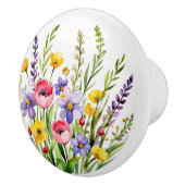 Bouton De Porte En Céramique Fleur sauvage six (Droite)