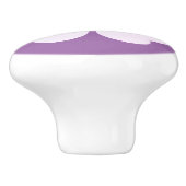 Bouton De Porte En Céramique Fleur violette et blanche délicate (Côté)