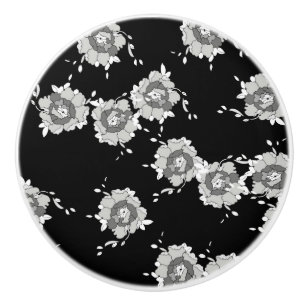 Bouton De Porte En Céramique fleurs