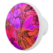 BOUTON DE PORTE EN CÉRAMIQUE FLEURS (Droite)