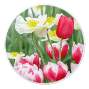 Bouton De Porte En Céramique Fleurs conviviales