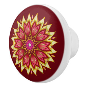 Bouton De Porte En Céramique Fleurs de couverture en Bourgogne
