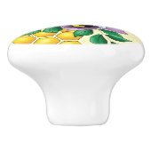 Bouton De Porte En Céramique Fleurs de lavande de bourdon Jaune (Côté)