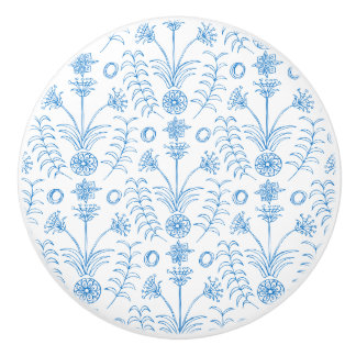 Bouton De Porte En Céramique Fleurs de lotus bleues mésopotamiennes méditerrané