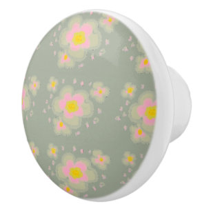Bouton De Porte En Céramique Fleurs de printemps