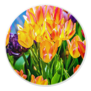 Bouton De Porte En Céramique Fleurs de tulipes - Flourdissant