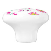 Bouton De Porte En Céramique Fleurs et baies (Côté)