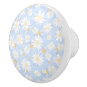 Bouton De Porte En Céramique Fleurs marguerites Bleues Classiques (Droite)