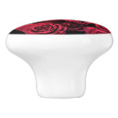Bouton De Porte En Céramique Fleurs rouges en céramique Knob (Côté)