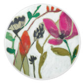 Bouton De Porte En Céramique Fleurs vives (Devant)