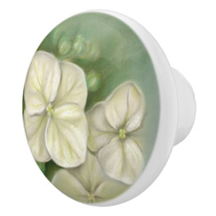 Bouton De Porte En Céramique Floral