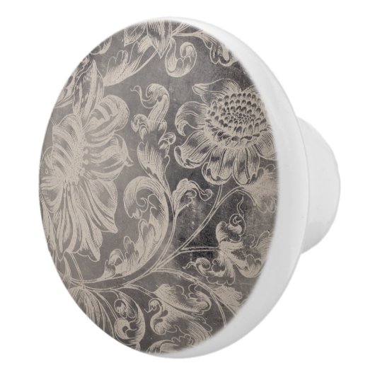 Bouton De Porte En Céramique Floral âgé (Droite)