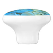 Bouton De Porte En Céramique Floral bleu français Hydrangea (Côté)