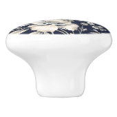 Bouton De Porte En Céramique Floral en bleu (Côté)
