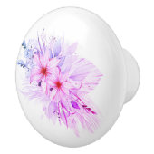 Bouton De Porte En Céramique Floral pourpre (Droite)