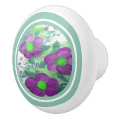 Bouton De Porte En Céramique Floral pourpre foncé (Droite)