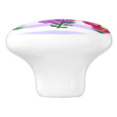 Bouton De Porte En Céramique Floral rose pourpre Aquarelle rayures NOM (Côté)