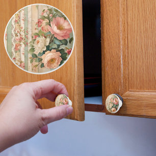 Bouton De Porte En Céramique Floral rustique vintage