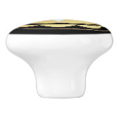 Bouton De Porte En Céramique Flore or noir simple et élégant (Côté)