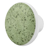 Bouton De Porte En Céramique Flore verte Grungy (Droite)