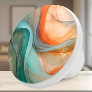 Bouton De Porte En Céramique Flow Silk Abstrait Ceramic Knob