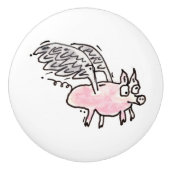 Bouton De Porte En Céramique "Flying Future Bacon" Ceramic Knob #2 (Devant)