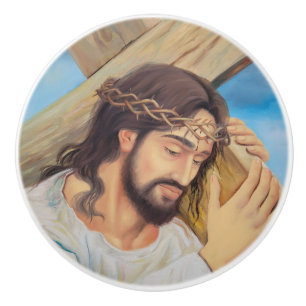 Bouton De Porte En Céramique Foi chrétienne Jésus Christ