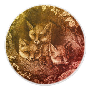 Bouton De Porte En Céramique forêt vintage de renard