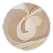 Bouton De Porte En Céramique Formes Abstraites dynamiques beige (Devant)