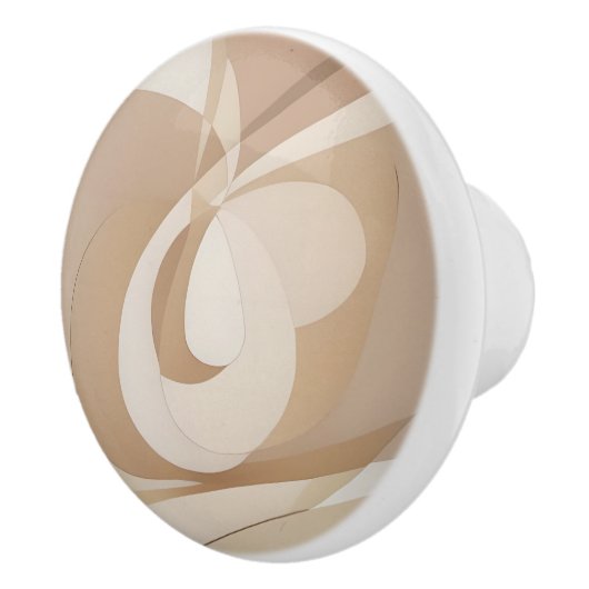 Bouton De Porte En Céramique Formes Abstraites dynamiques beige (Droite)