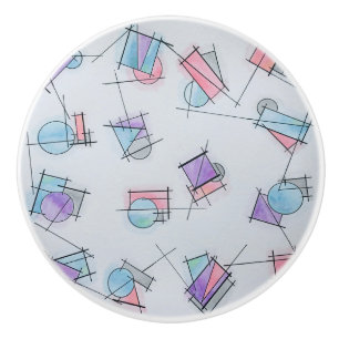 Bouton De Porte En Céramique Formes géométriques - Bauhaus Aquarelle moderne