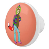 Bouton De Porte En Céramique foxgirl (Droite)