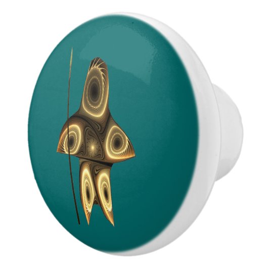 Bouton De Porte En Céramique Fractal Inuit Hunter (Droite)