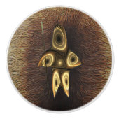 Bouton De Porte En Céramique Fractal Inuit Hunter (Devant)