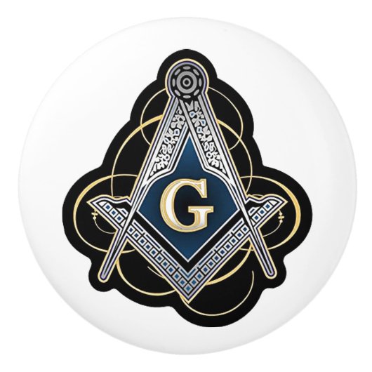 Bouton De Porte En Céramique Freemason (Devant)