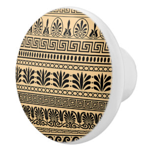 Bouton De Porte En Céramique Fret grec, Motif méditerranéen, Brown