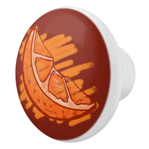 Bouton De Porte En Céramique Fruit Motif Sang Orange Cadeaux