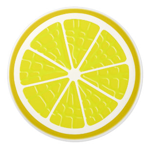 Bouton De Porte En Céramique Fruit Stylisé au citron