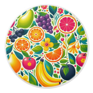 Bouton De Porte En Céramique Fruits colorés
