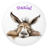 Bouton De Porte En Céramique Fun Donkey Personalized (Devant)
