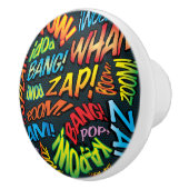 Bouton De Porte En Céramique Fun Retro Comic Book pop Art Sounds (Droite)